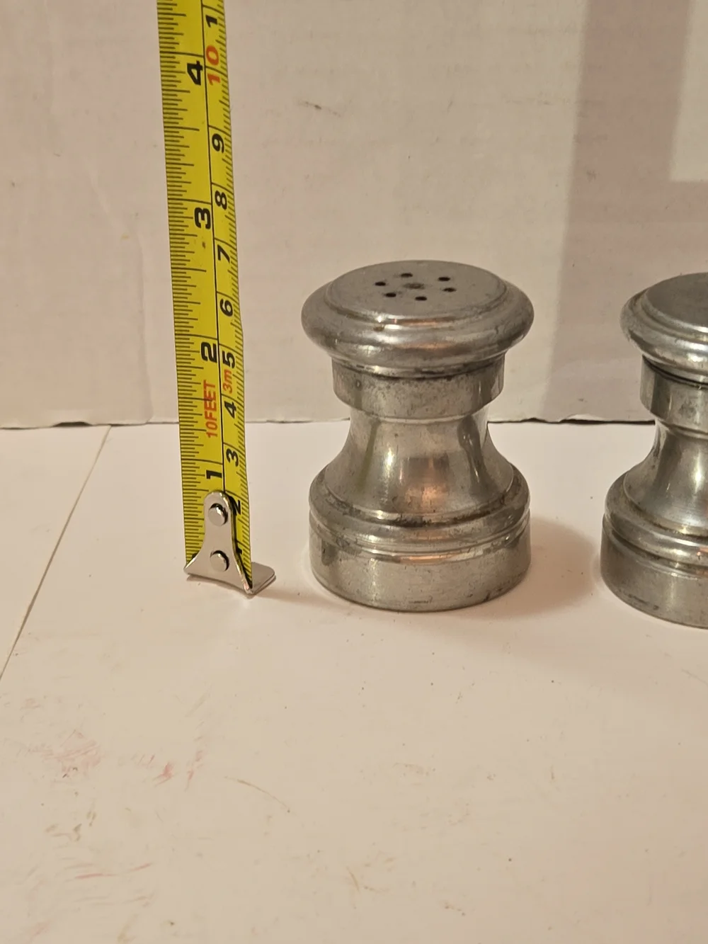 Vintage Raimond Metal Salt and Pepper Shakers - Silver Tone Made In Italy